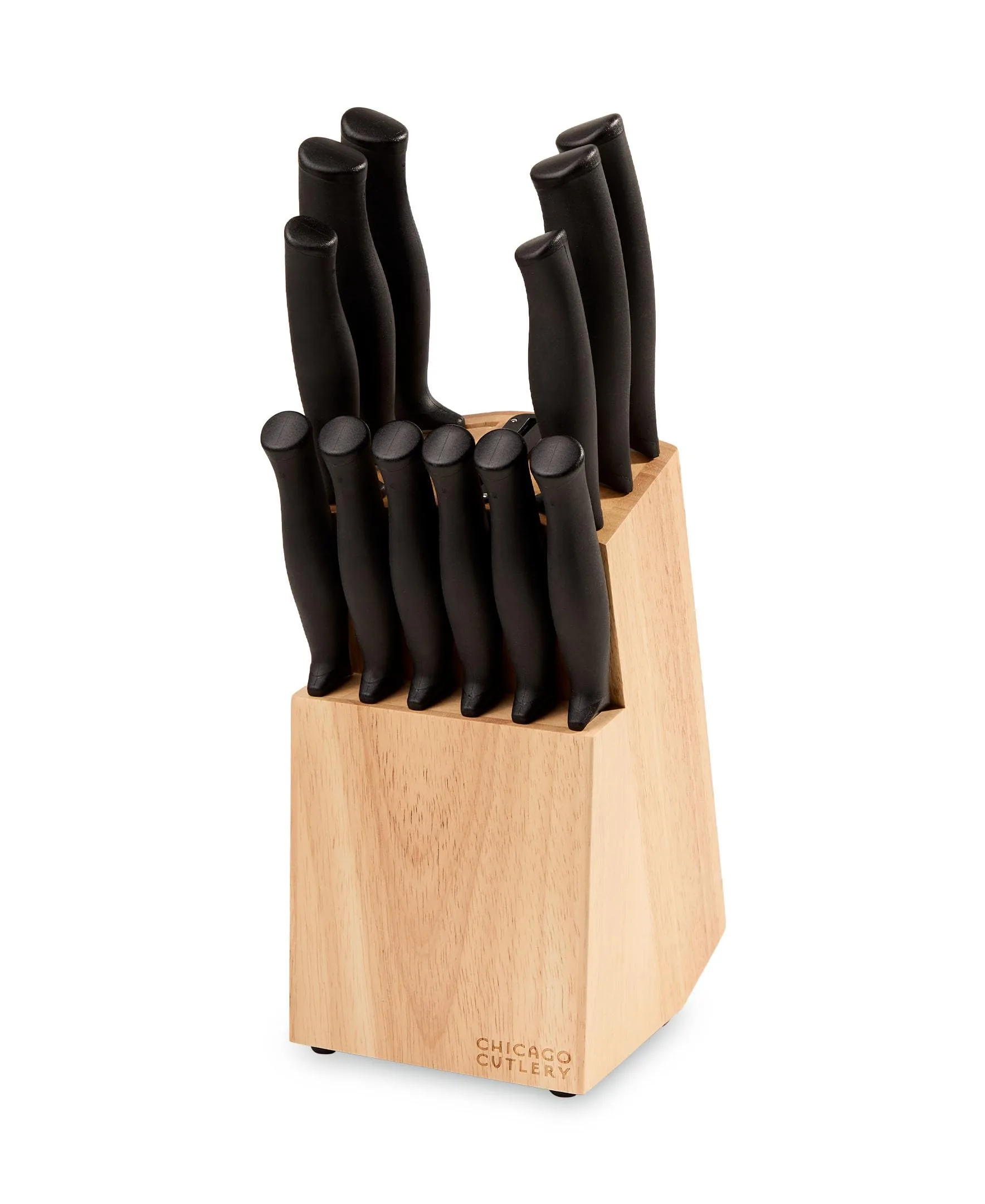 Chicago Cutlery Belmont (13-PC) Kitchen Knife Block Set with Steak Knives and Wooden Block, Polymer