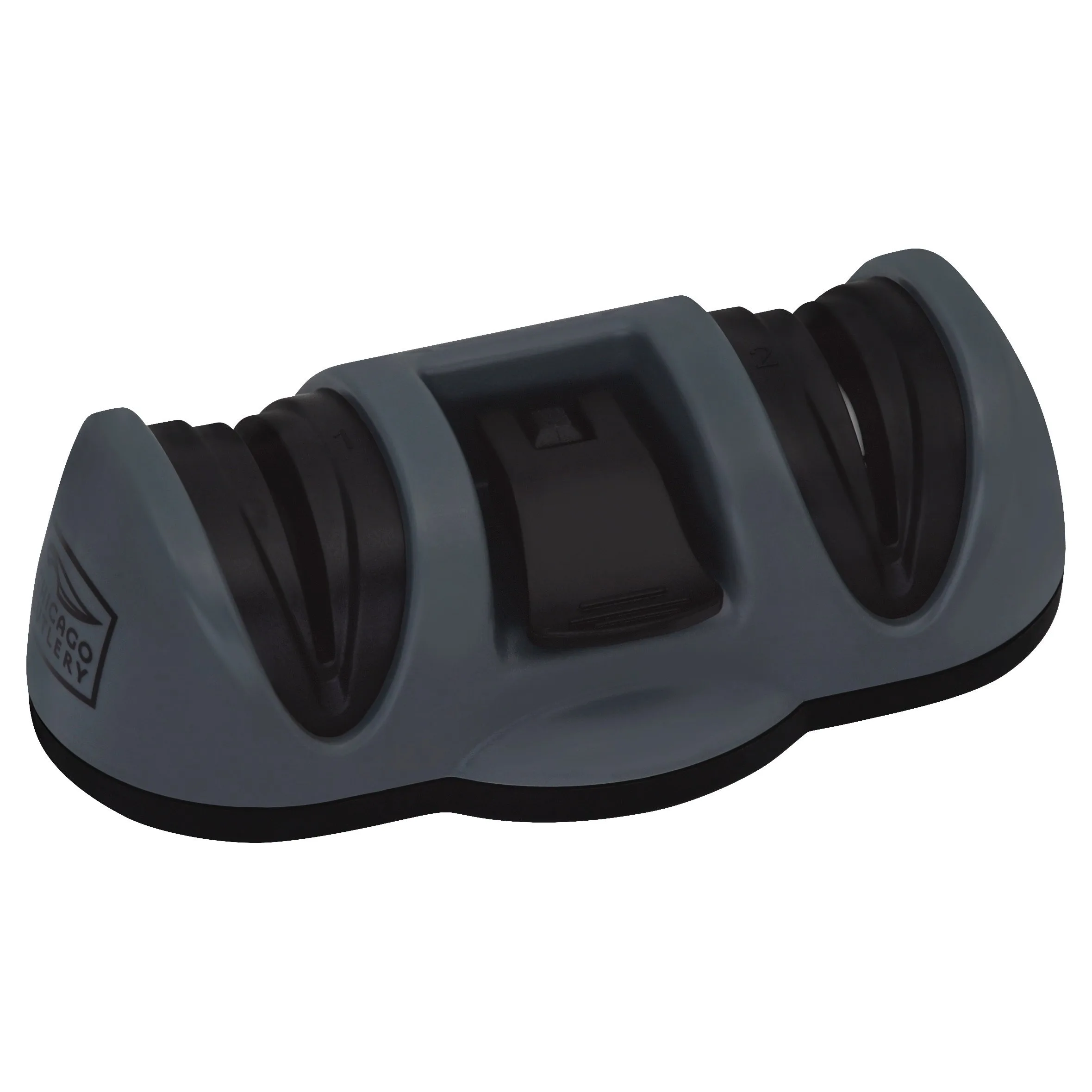 Chicago Cutlery Dual Stage Knife Sharpener with Fine and Coarse Sharpening and Suction Bottom, Compact