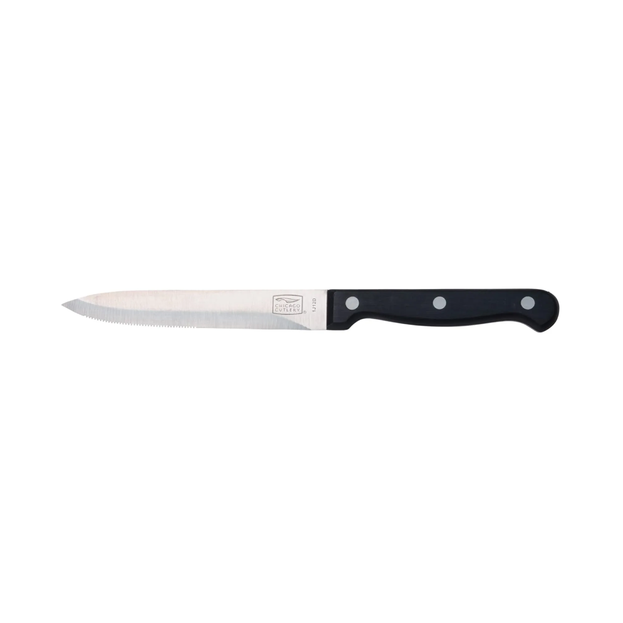 Chicago Cutlery Essentials 4-3/4-Inch Serrated Utility Knife, Stainless-Steel Blade with Tapered Grinded